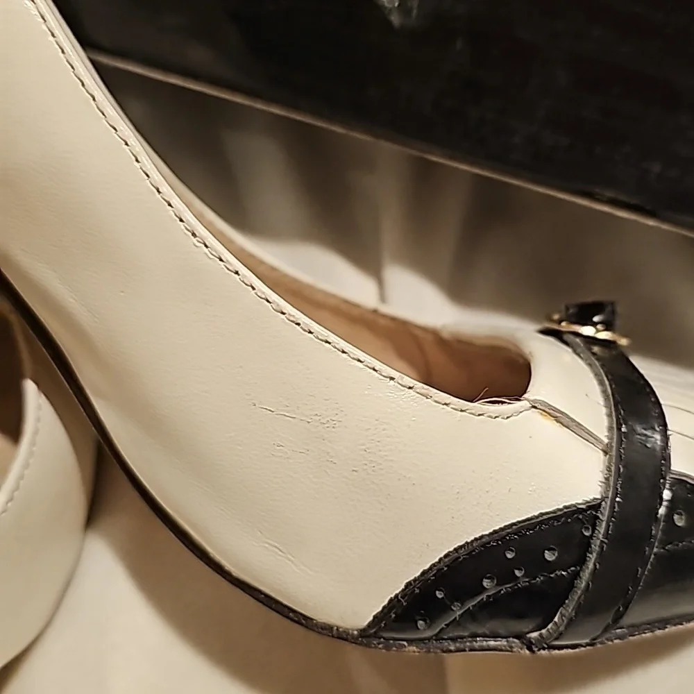 Facade Betty black and white heel 6